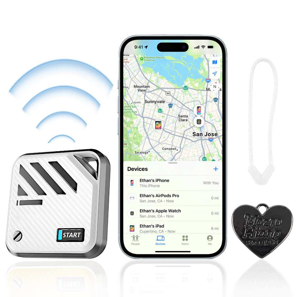 Verilux® Magnetic Item Finder with Loop Hole Smart Bluetooth Tracker Compatible with Find My App Key Finder Luggage Tracker Dog Tracker People Location Tracker for Kids, Elders