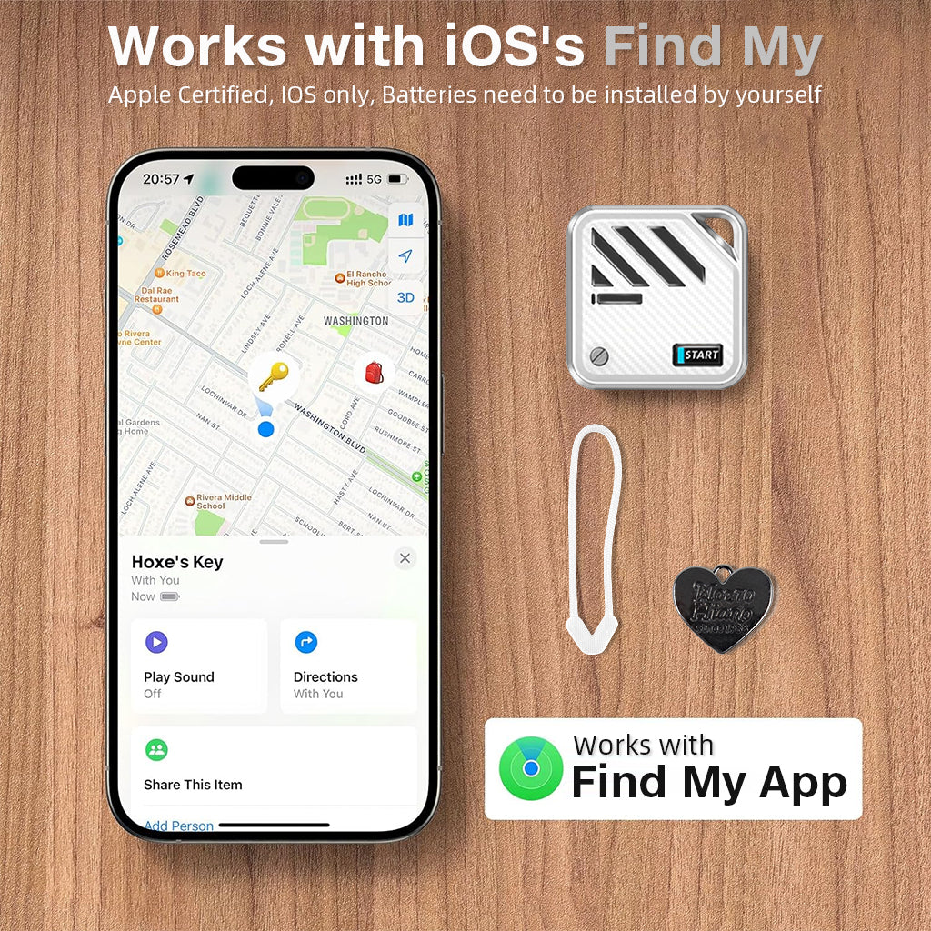 Verilux® Magnetic Item Finder with Loop Hole Smart Bluetooth Tracker Compatible with Find My App Key Finder Luggage Tracker Dog Tracker People Location Tracker for Kids, Elders