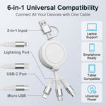 Verilux® Car Charger Cable 3 in 1 Retractable PD 100W Fast Charger