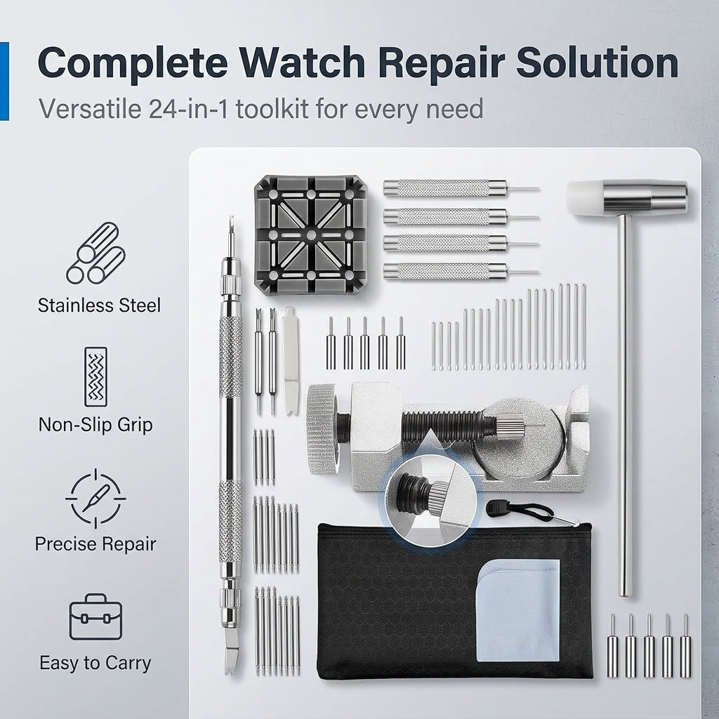 Serplex® 24 in 1 Watch Repair Kit Professional Tool Set with Bag