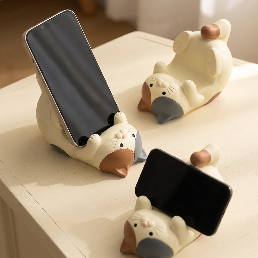 ZORBES® Cute Cat Phone Holder Stand for Desk 3.2x2.4 Inch Figurine