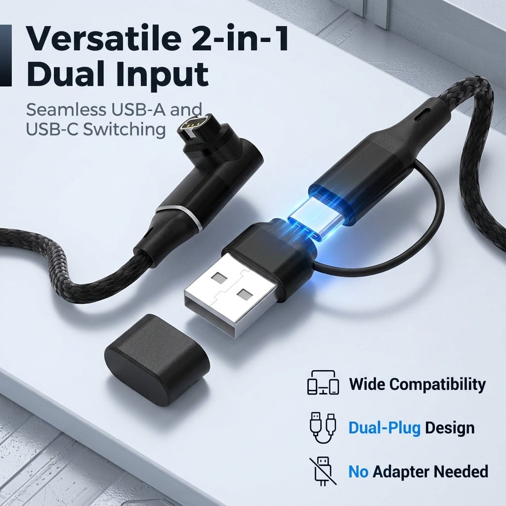 ZORBES Charger Cable 2-in-1 3.3 FT Compatible