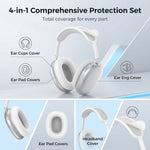 ZORBES® Clear TPU Case Cover Set for AirPods Max 2 / 1 (White)