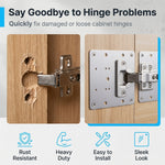 Serplex® 4Pcs Stainless Steel Cabinet Hinge Repair Plate Kit