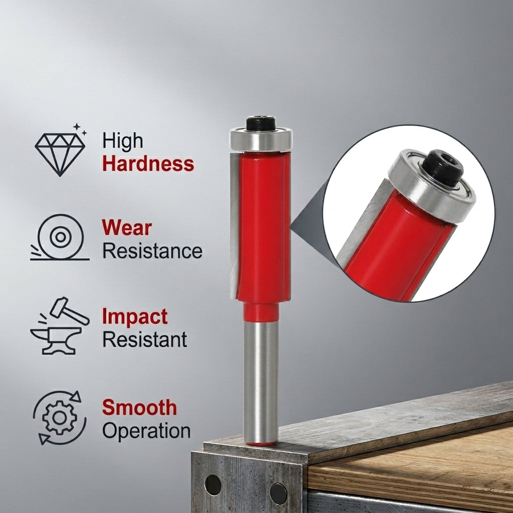 Serplex® Flush Trim Router Bit Set with Top Bearing (4-Pack)
