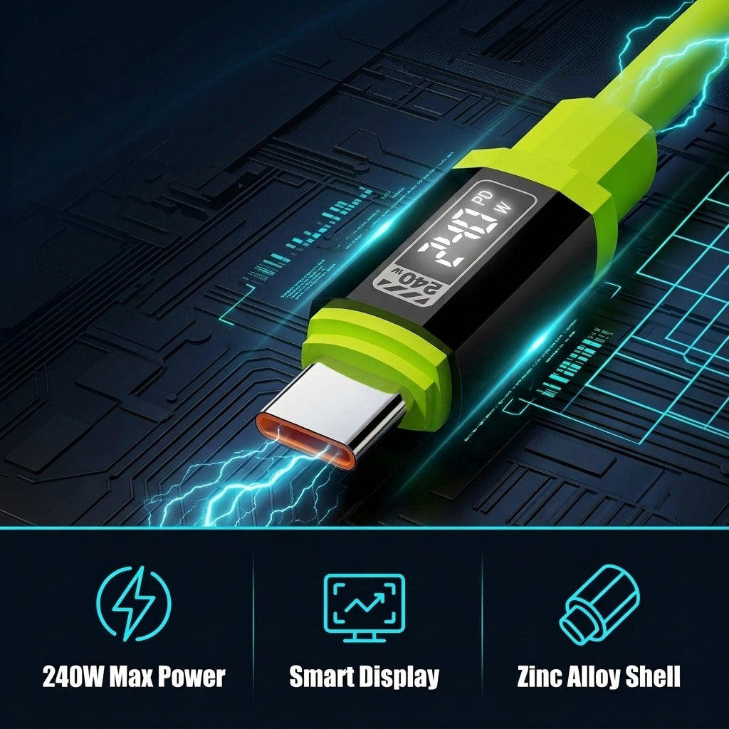 Verilux® 1.5M 240W Silicone Type-C to Type-C Fast Charging Cable