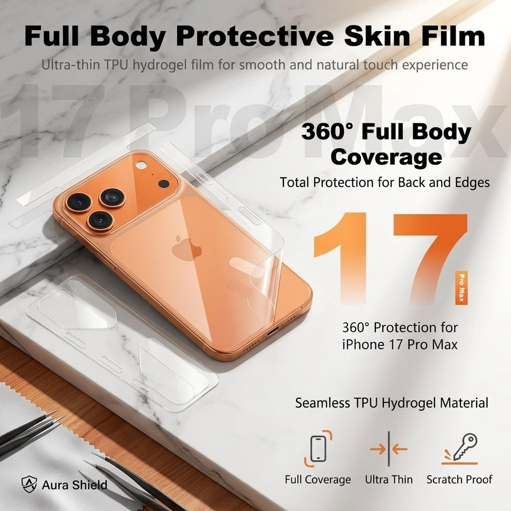 ZORBES® 3Pcs Full Body Hydrogel Film for Phone 17 Pro Max