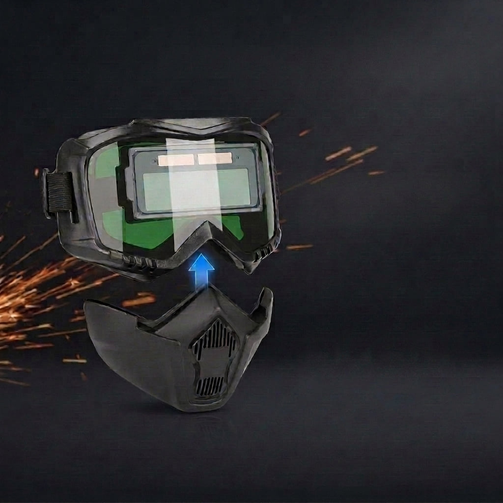 Serplex® 2 In 1 Auto Darkening Welding Helmet with Goggles Set