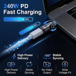 ZORBES® PD 240W Magnetic Type C Male to Female Adapter Converter