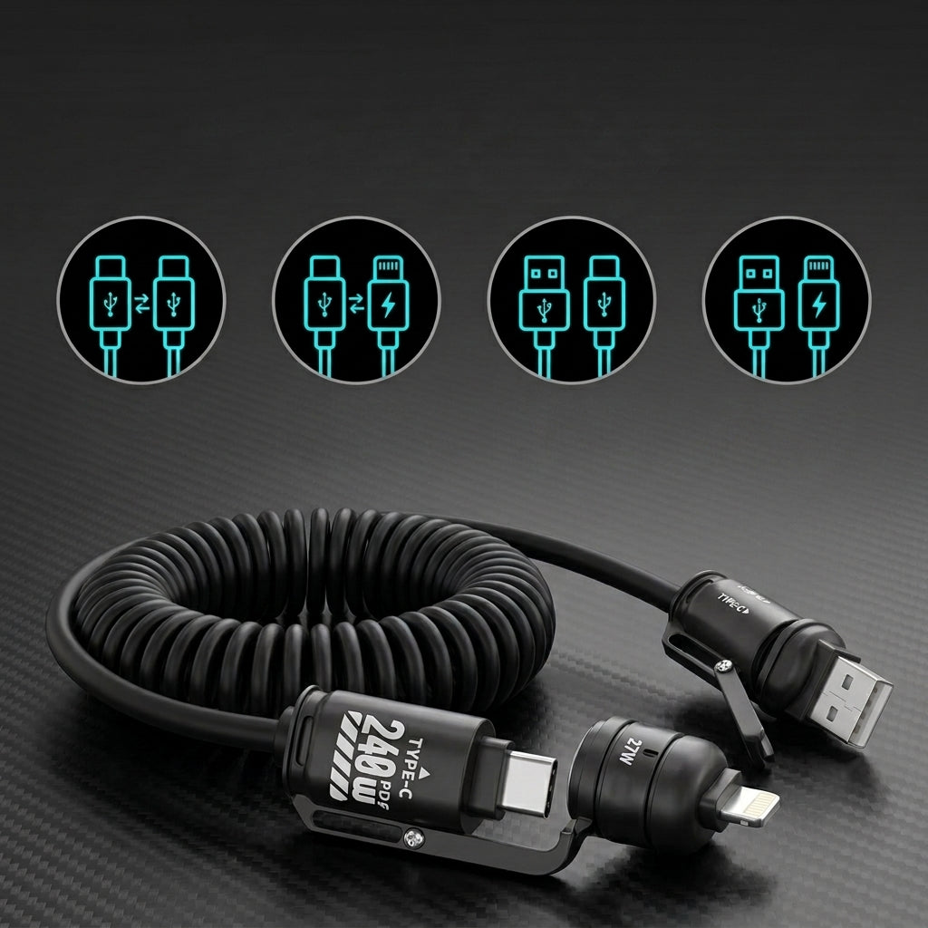 Verilux® 4-in-1 USB to Type C Fast Charging Cable