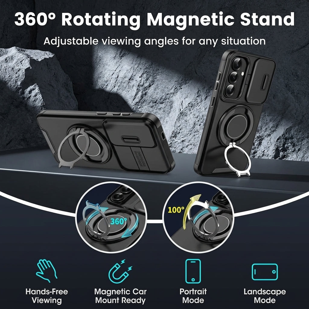 ZORBES® Case for Galaxy S26 with Magnetic Desk Ring and Lens Guard