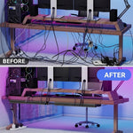 Serplex® 2Pcs Cable Raceway PVC Under Desk Cord Organizer Kit