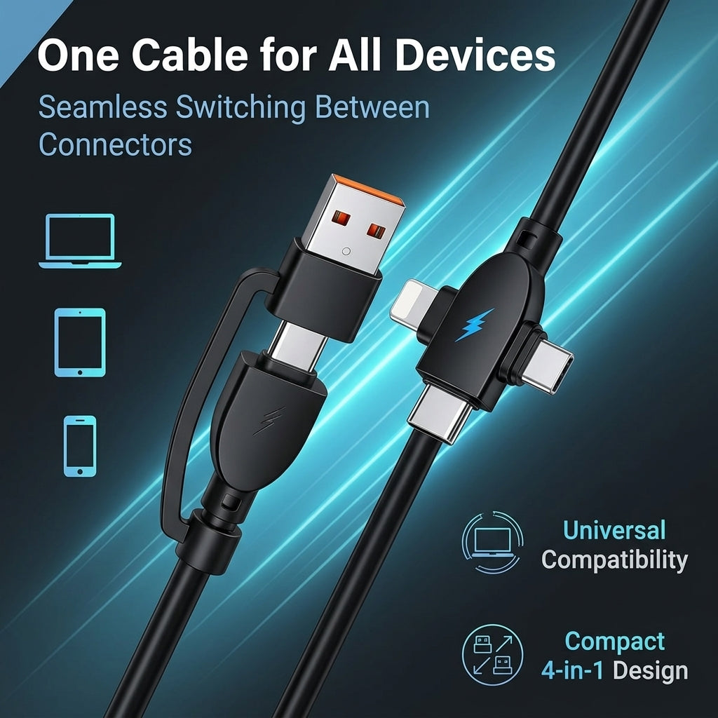 Verilux® PD 240W Multi Type C Cable Fast Charging with USB A Input