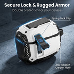 ZORBES® Case for Galaxy Buds3 FE Pro with Stand & Lock Clip White