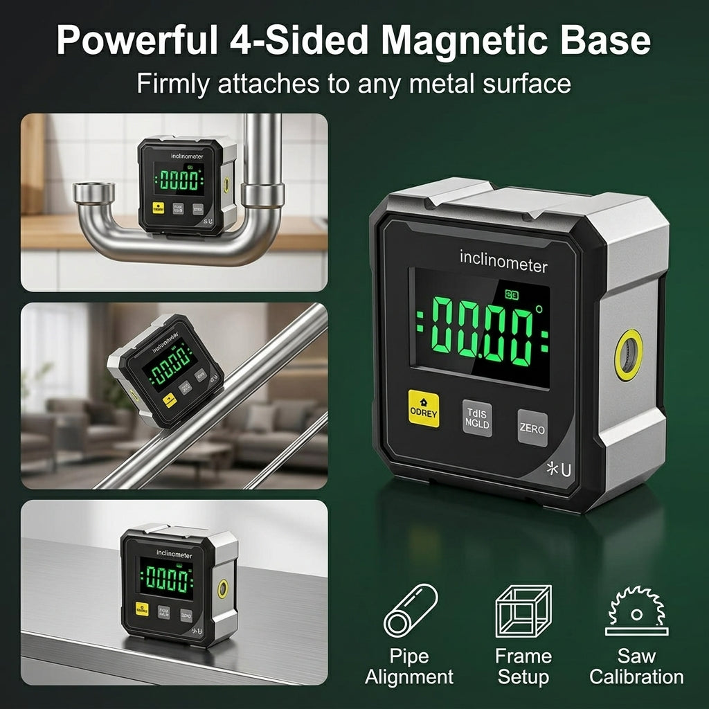 Serplex® Digital LCD Magnetic Angle Gauge with Cross Laser