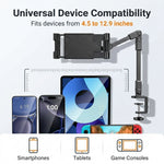 ZORBES® Carbon Steel Adjustable Desk Mount Tablet & Phone Holder