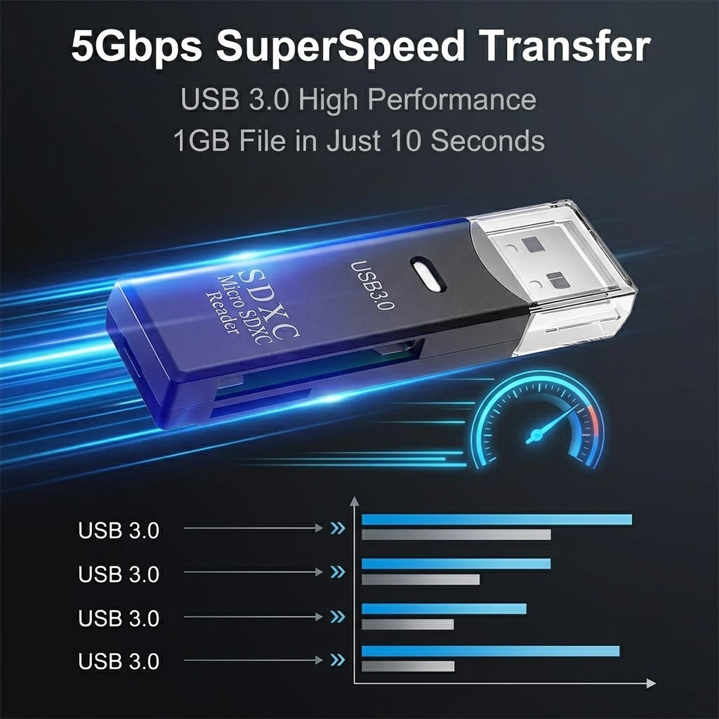 ZORBES® USB 3.0 2-in-1 SD & Micro SD Memory Card Reader Adapter