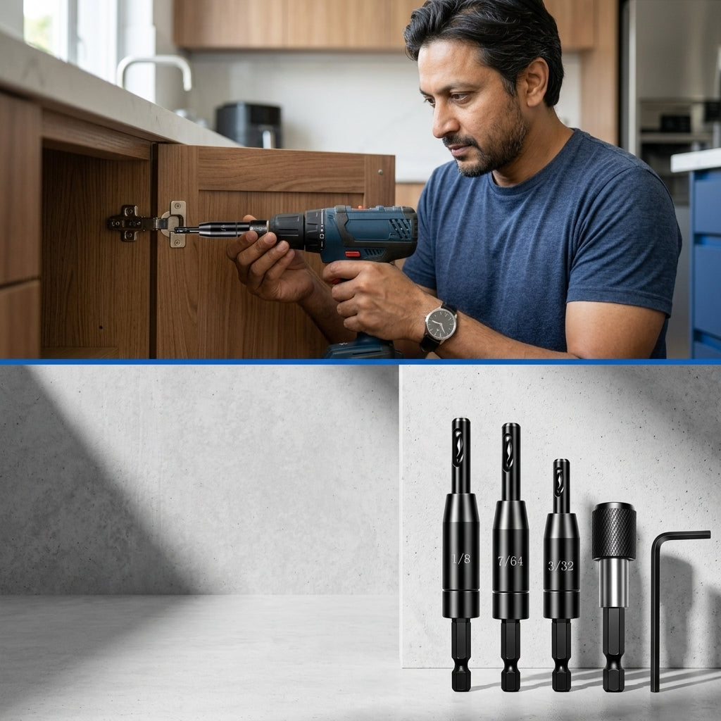 Serplex® 3Pcs Self-Centering Window & Door Hinge Drill Bit Set
