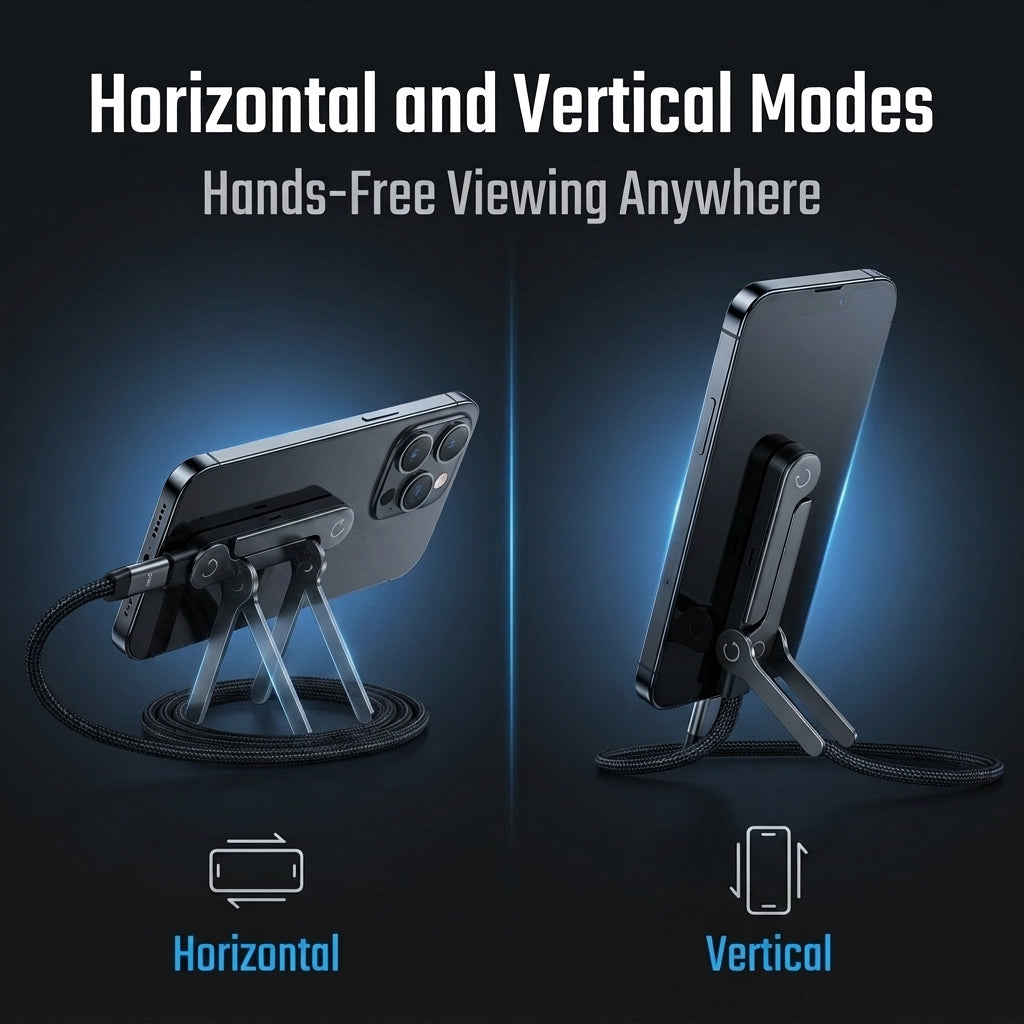 Verilux® 240W Type C Fast Charging Cable with Stand 6.6Ft