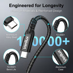 Verilux® PD 240W USB C Extension Cable 20Gbps 8K60Hz 3.3Ft