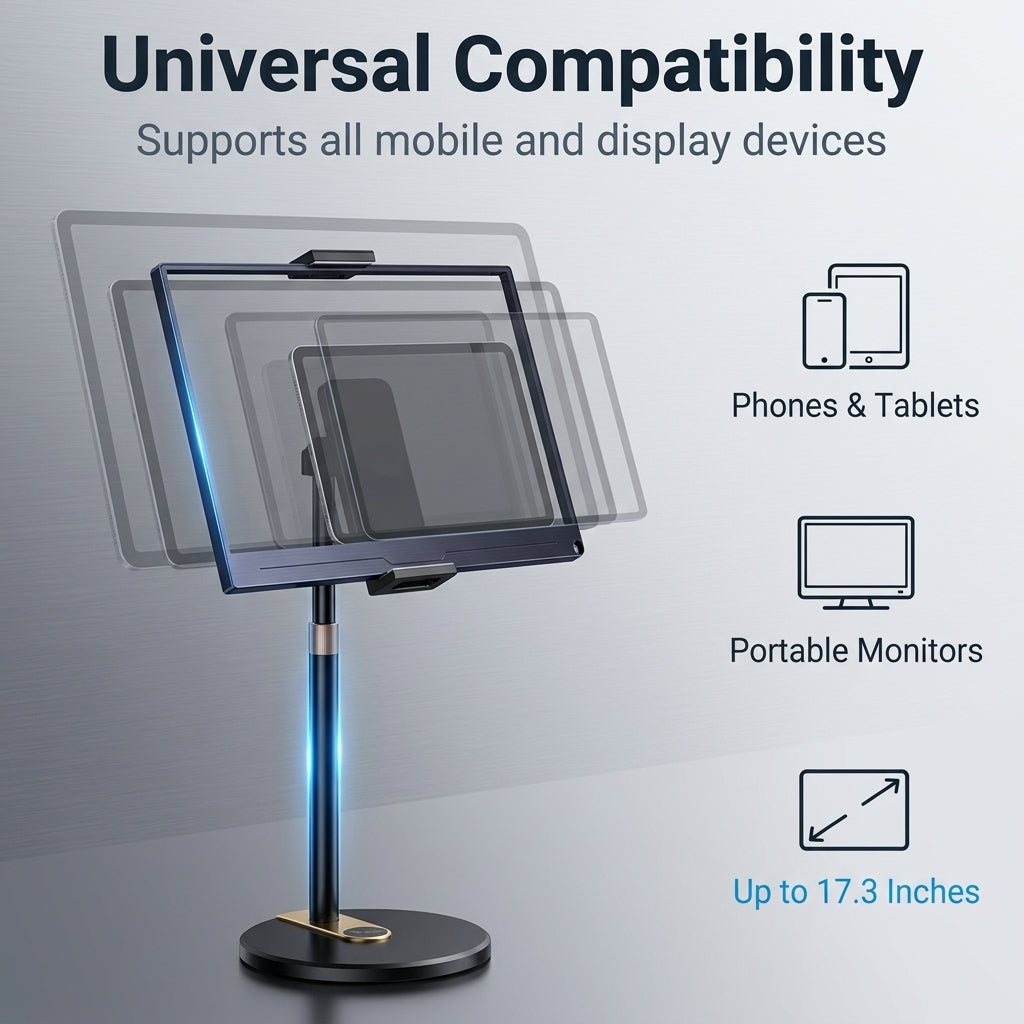 ZORBES® Telescopic Monitor Stand Height Adjustable 360° Swivel