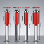 Serplex® Flush Trim Router Bit Set with Top Bearing (4-Pack)