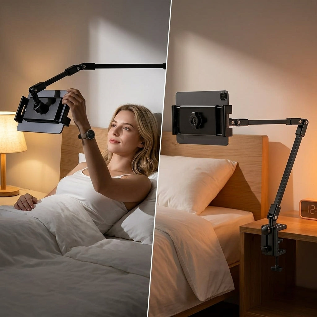 ZORBES® Carbon Steel Adjustable Desk Mount Tablet & Phone Holder