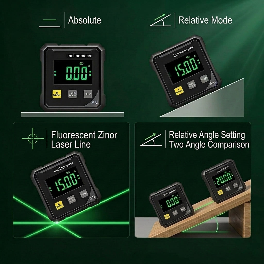 Serplex® Digital LCD Magnetic Angle Gauge with Cross Laser