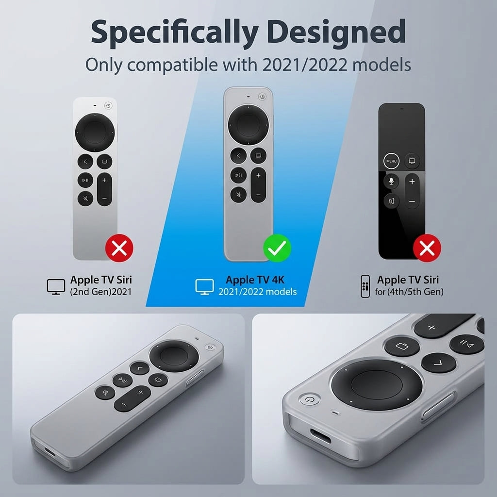 ZORBES® Silicone Remote Cover Compatible with Apple TV 4K Remote