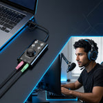 ZORBES® USB USB C External Sound Card Adapter with Reverb Effects