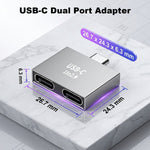 ZORBES® USB C Dual Port Adapter Type C 1 to 2 Splitter Converter