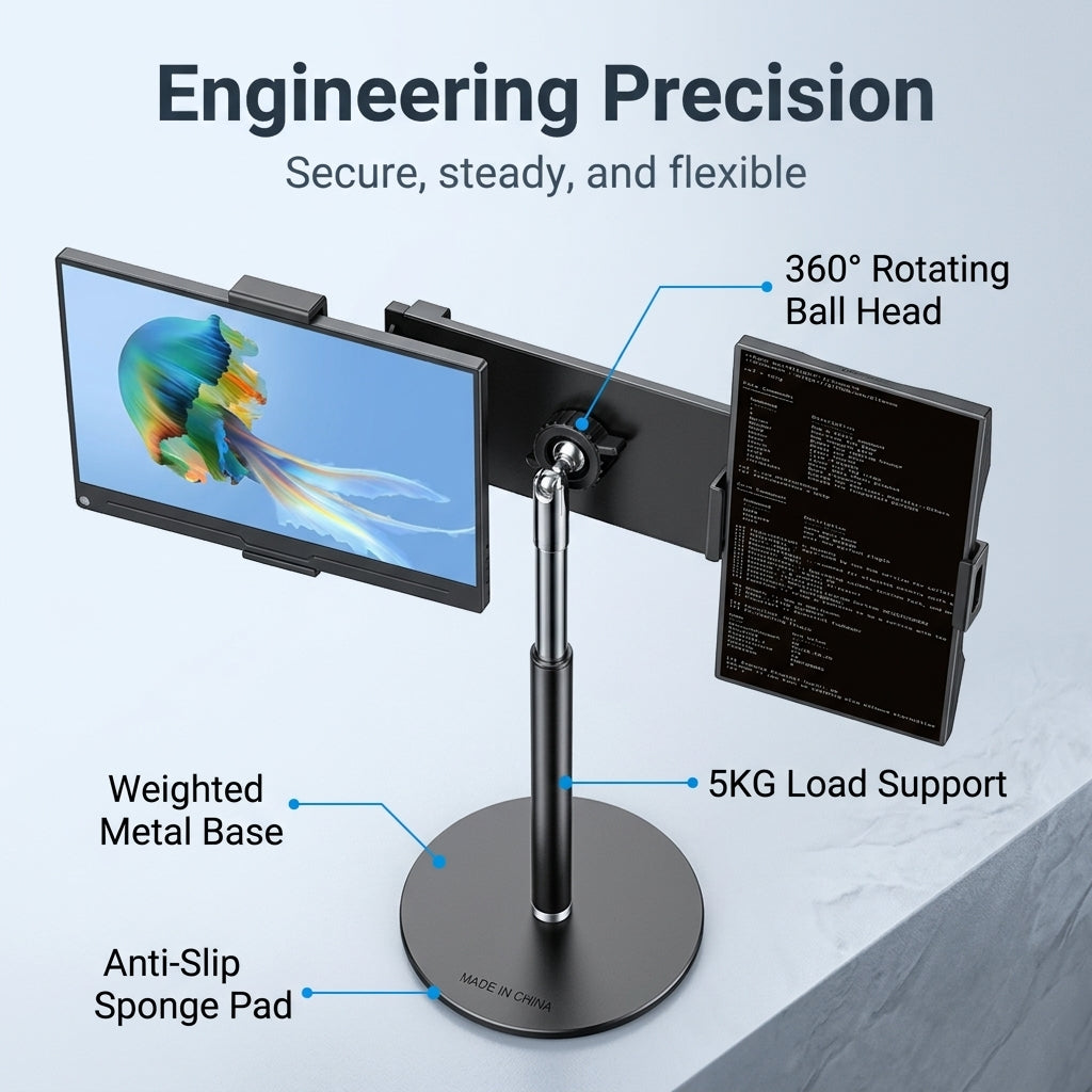 ZORBES® Telescopic Monitor Stand Height Adjustable 360° Swivel