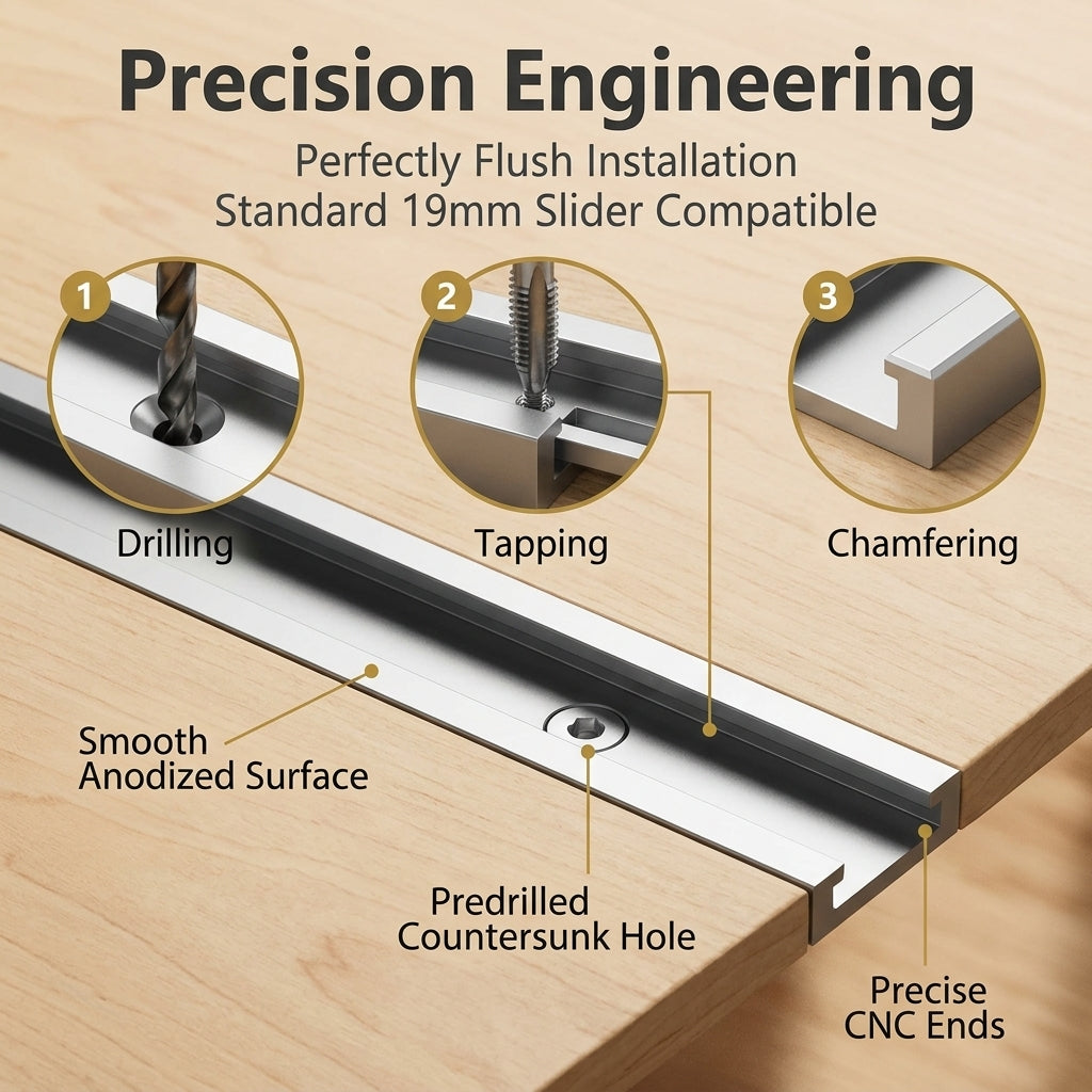 Serplex® 400mm Aluminum Universal T-Track for Woodworking