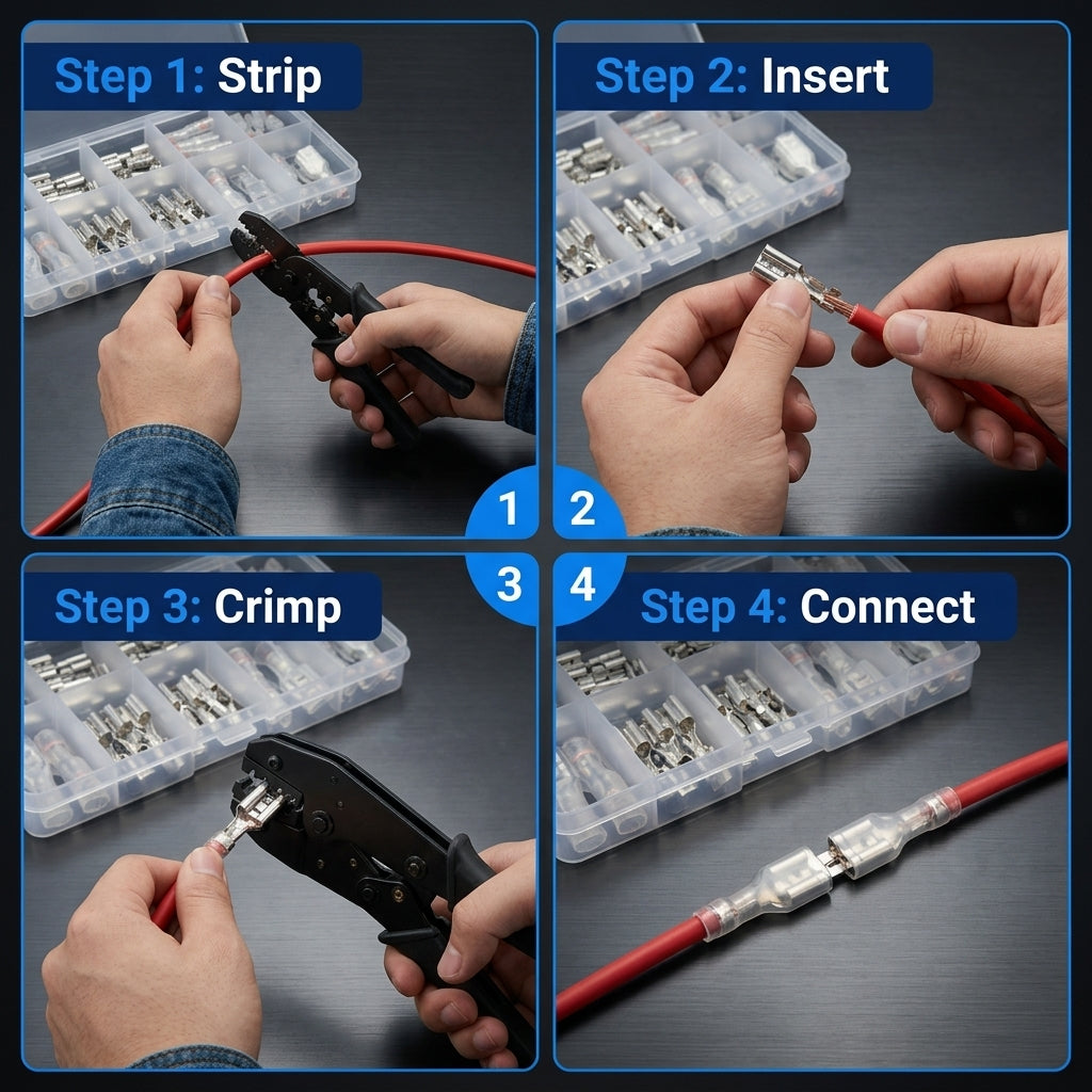 Serplex® 270Pcs Male & Female Spade Terminal Connectors Kit