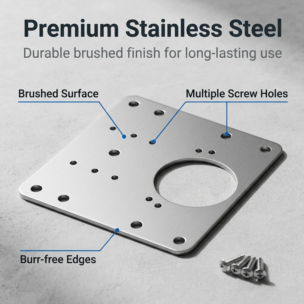 Serplex® 4Pcs Stainless Steel Cabinet Hinge Repair Plate Kit