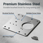 Serplex® 4Pcs Stainless Steel Cabinet Hinge Repair Plate Kit