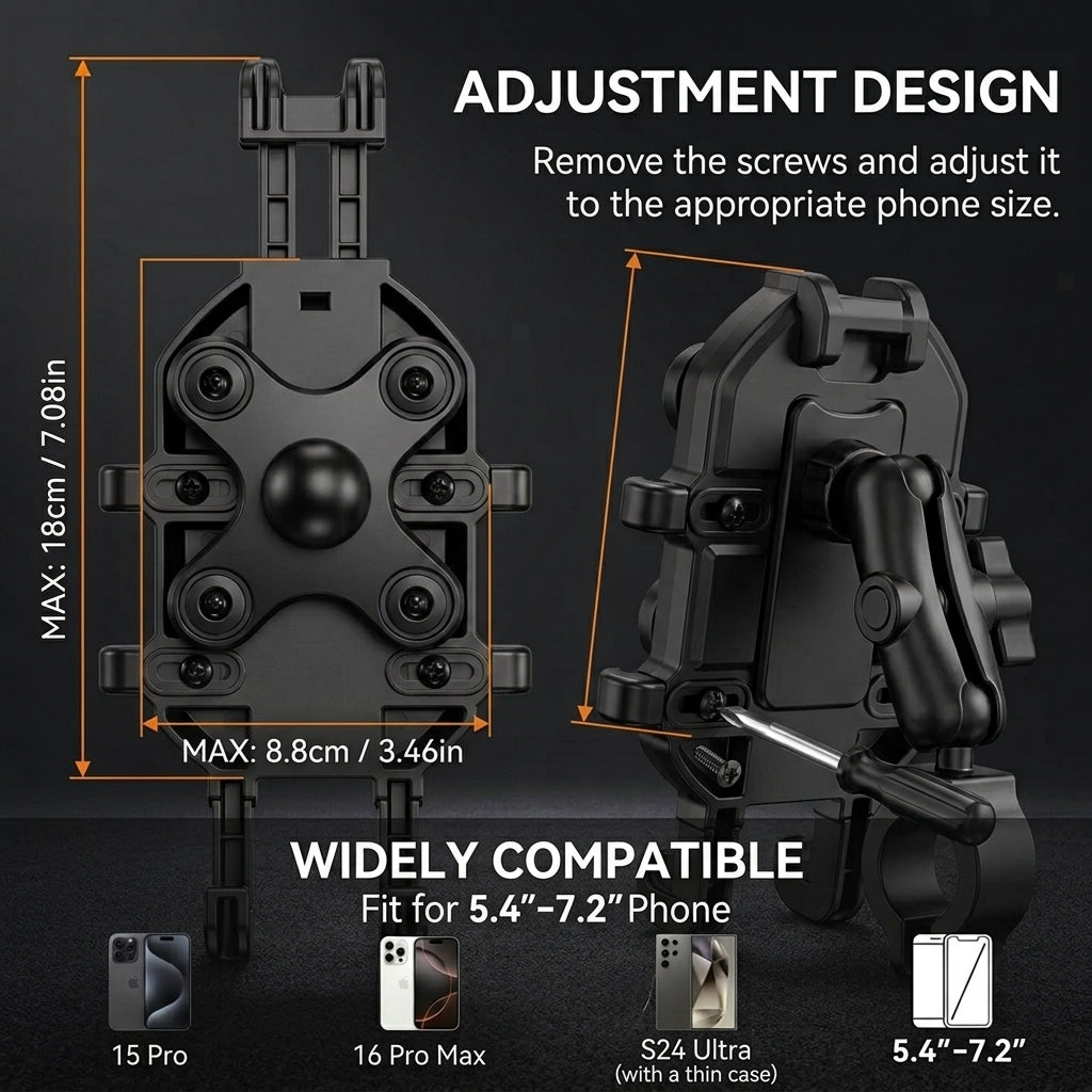 ZORBES® Motorcycle Phone Mount with Dual Vibration Dampener