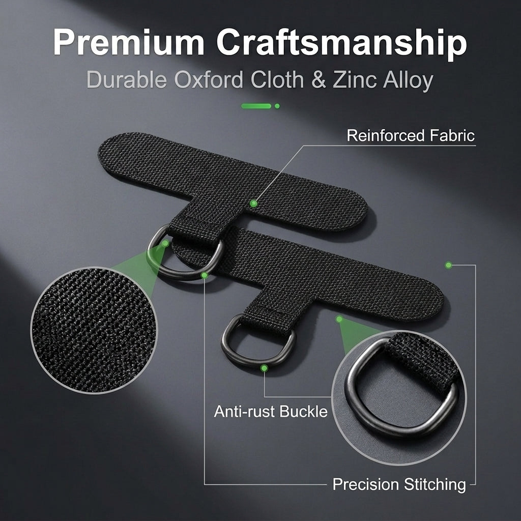 ZORBES® 4-Pack Oxford Cloth Phone Tether Tabs with Metal Buckle