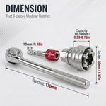 Serplex® 3PCS Universal Socket Set with 3/8 Hex Shank Adapter