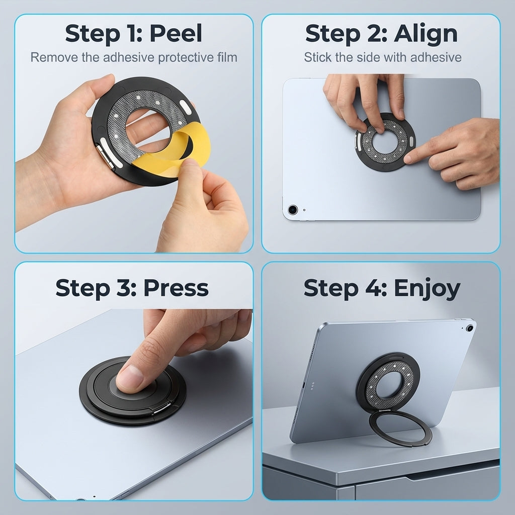 ZORBES® 360° Rotatable Tablet Ring Grip and Foldable Stand
