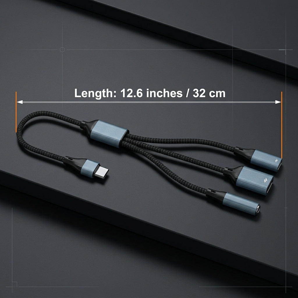 Verilux® 3-in-1 USB-C Splitter and OTG Adapter