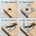 Serplex® 4Pcs Stainless Steel Cabinet Hinge Repair Plate Kit