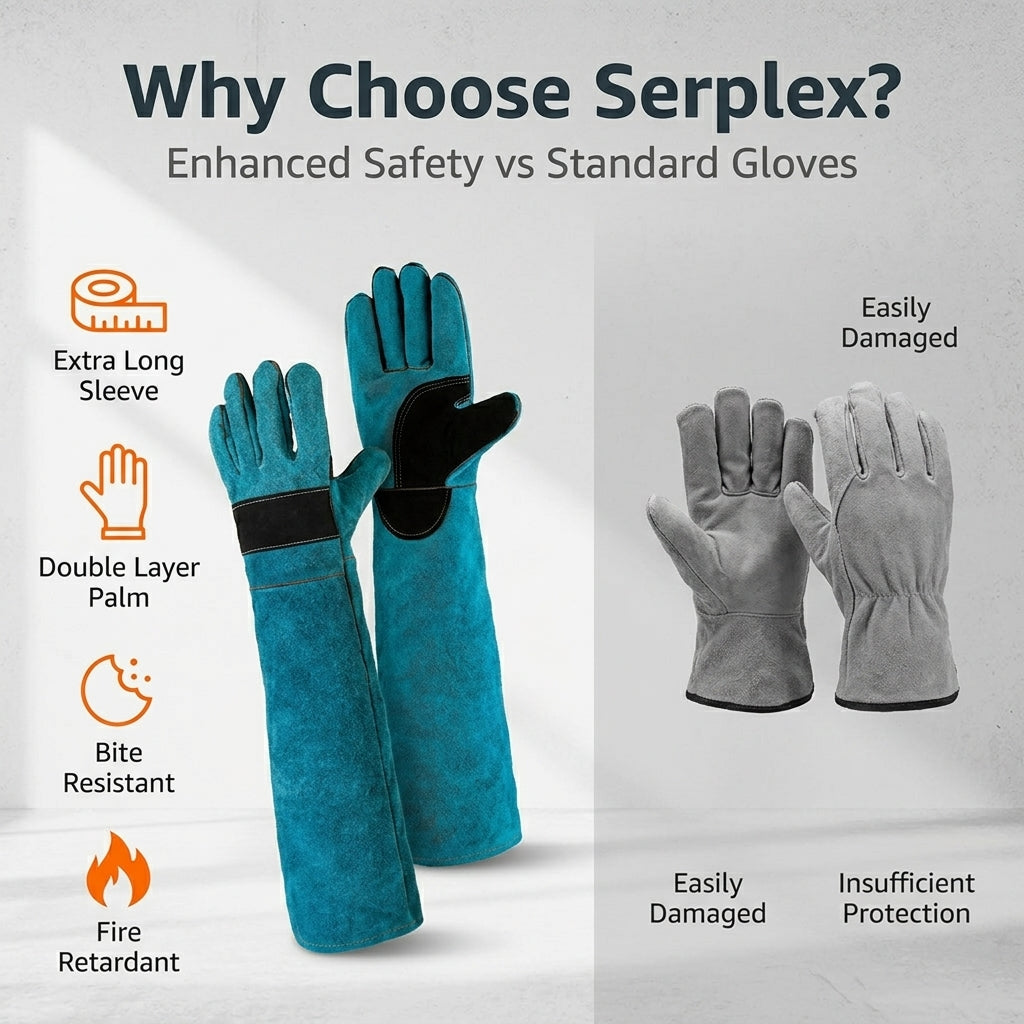Serplex® Bite Proof Animal Handling and Leather Welding Gloves