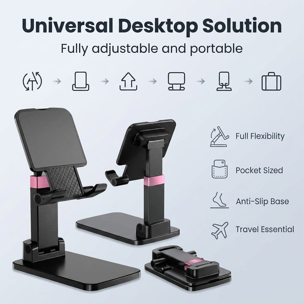 ZORBES® Folding Compact Desk Phone Stand with Adjustable Height