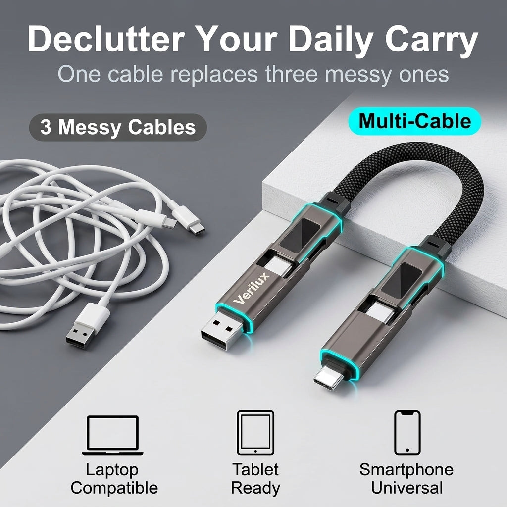 Verilux® 4 in 1 Magnetic Type C Cable 65W Fast Charger with Display