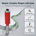 Serplex® Flush Trim Router Bit Set with Top Bearing (4-Pack)