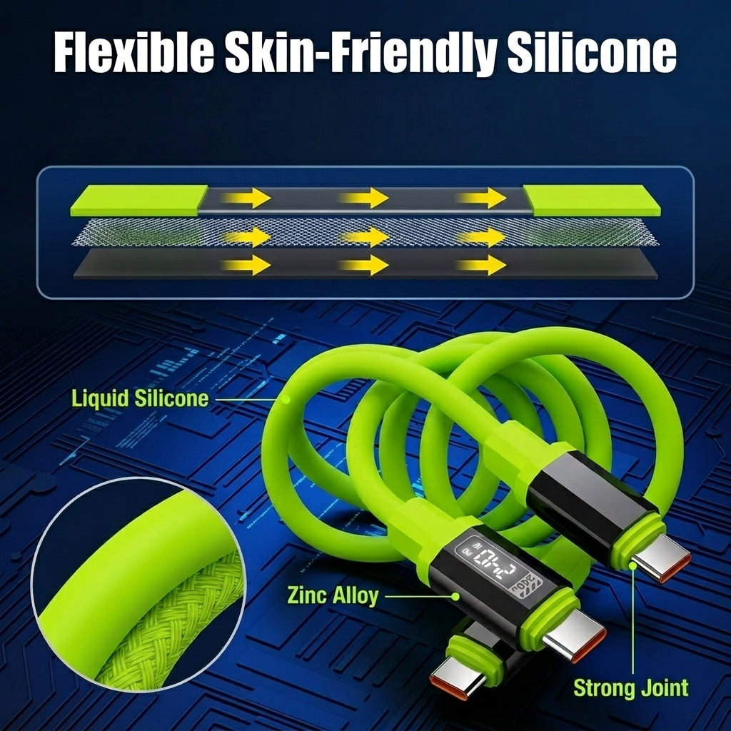 Verilux® 1.5M 240W Silicone Type-C to Type-C Fast Charging Cable