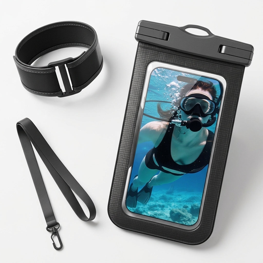 ZORBES® Waterproof Phone Pouch with Armband & Shoulder Strap 4-7"