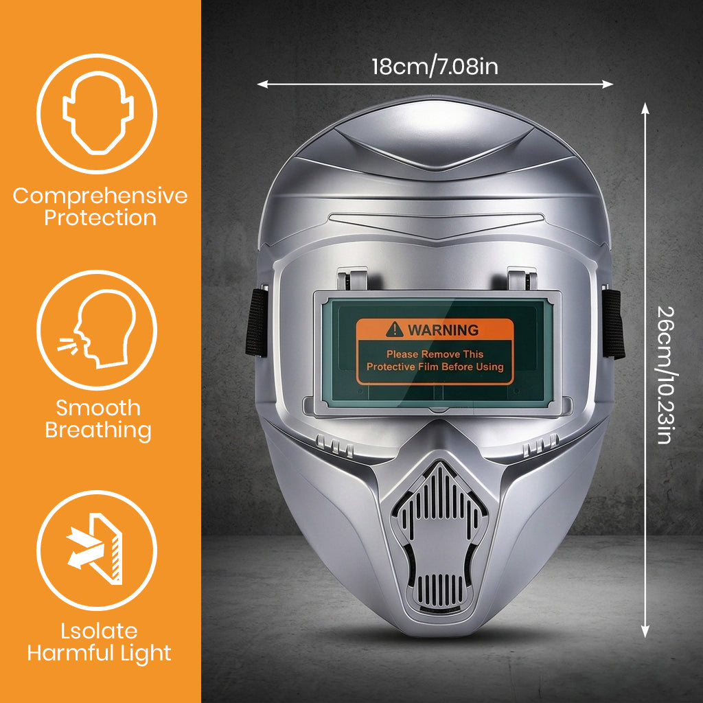 Serplex® Auto Darkening Welding Helmet with Flip-Up Design, Ventilated Full Face Protective Welding Mask with UV/IR Protection + 10 Replacement Lenses for MIG, TIG, Arc Welding & Metal Cutting