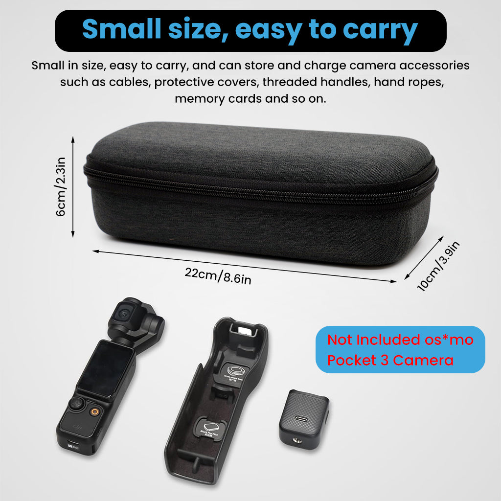 ZORBES® Estuche de transporte para cámara os*mo Pocket 3, bolsa de almacenamiento os*mo Pocket 3 con correa de mano, bolsa de viaje para accesorios de cámara os*mo Pocket 3, no incluida